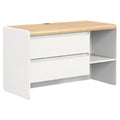 **Technische titel in het Nederlands: Modern Bureau met Houten Bovenblad en Onderste Opbergruimte**